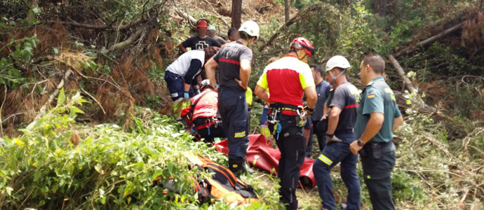 Un hombre resulta herido grave tras caerle una rama en una zona forestal de Soba