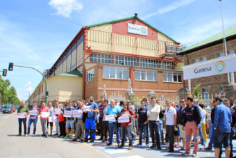 Concentracin de los trabajadores de Gamesa 