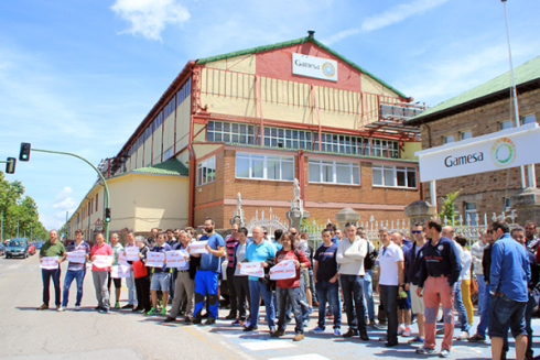 Concentracin de los trabajadores de Gamesa 