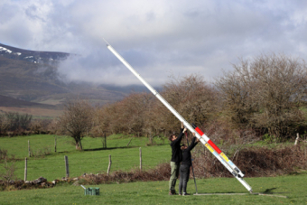 Lanzamiento de un cohete con satélites en Fontibre
