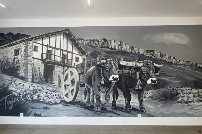 Campoo de Suso culmina un mural colaborativo en homenaje a su memoria colectiva
