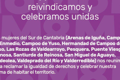 El Grupo Social UNATE invita a las mujeres del sur de Cantabria a un encuentro para conmemorar el 8M