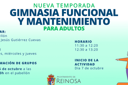 Reinosa ampl�a a tres d�as semanales las clases gratuitas de gimnasia de mantenimiento
