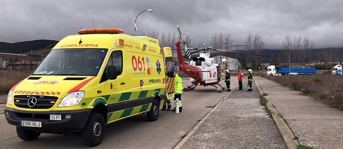 El 112 evaca en helicptero desde Reinosa hasta Cruces a un hombre por quemaduras en un accidente domstico