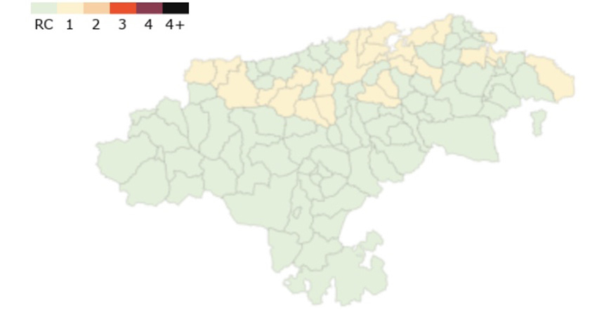 26 municipios cntabros permanecen en riesgo bajo por COVID-19 y el resto, incluidos los de Campoo, en riesgo controlado