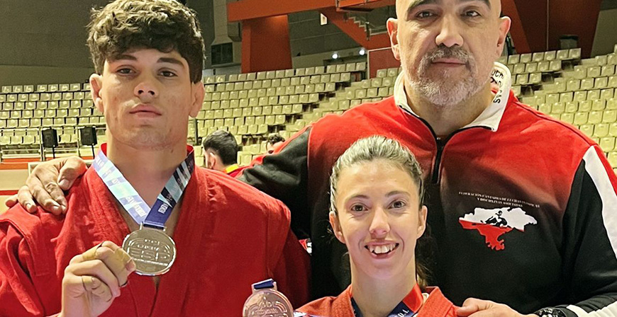 Aaron Gonzlez logra la plata y Natalia Herrero el bronce en el Campeonato de Espaa de Lucha Sambo
