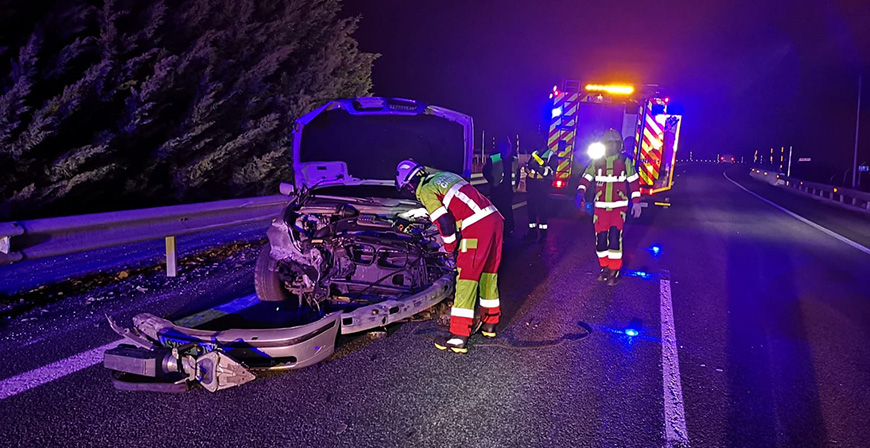 Accidente de trfico en la A-67 a la altura de Campoo de Enmedio
