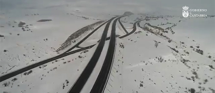 La alfombra blanca de Campoo a vista de drone