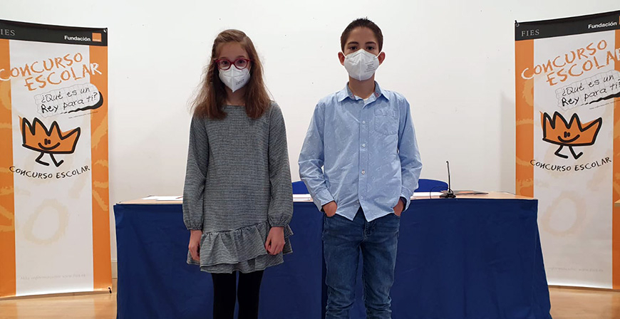 Los alumnos del Alto Ebro Martn Fernndez y Adriana Arenas quedan finalistas del concurso 'Qu es un Rey para ti?'
