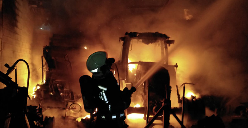 Arde una nave ganadera en Villacarriedo