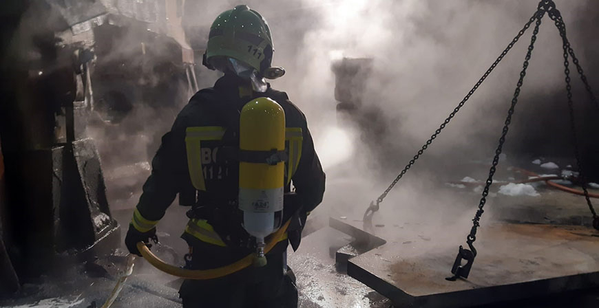 Extinguido un incendio en una fbrica de Reinosa