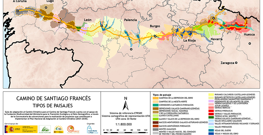 El Camino de Santiago Francs cuenta con 24 tipos de paisaje