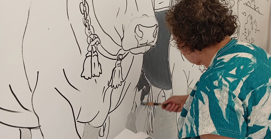 Campoo de Suso culmina un mural colaborativo en homenaje a su memoria colectiva