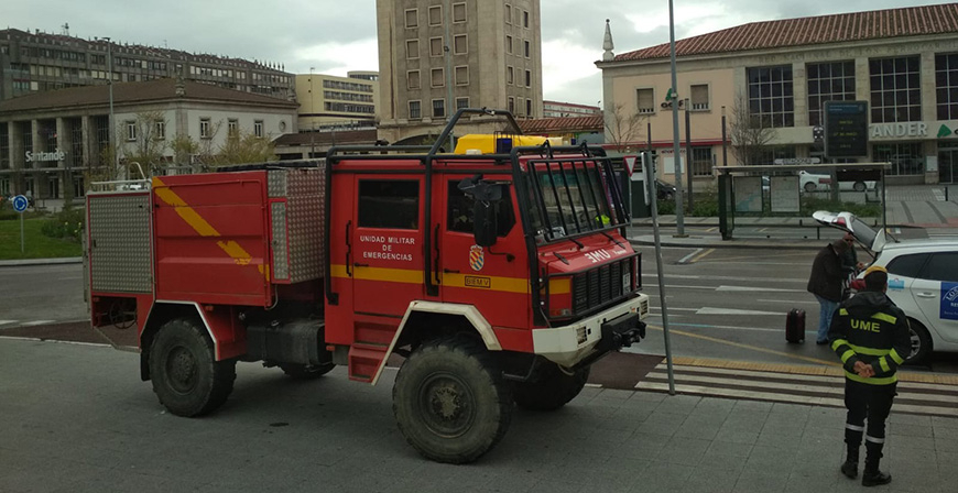 Cantabria y la UME coordinan sus recursos para la desinfeccin de puntos e infraestructuras crticas