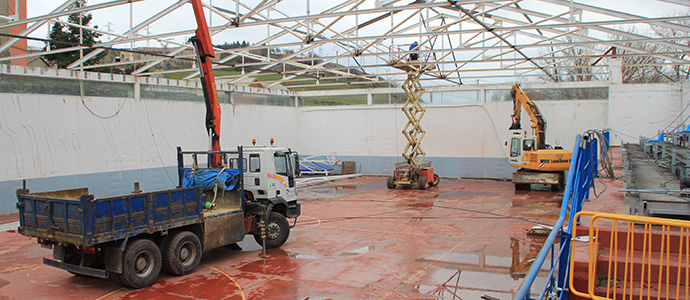 Comienza la reconstruccin del polideportivo de Mataporquera