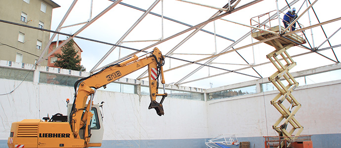 Comienza la reconstruccin del polideportivo de Mataporquera