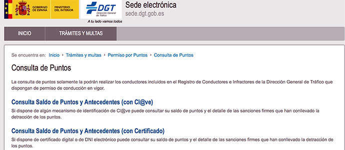 Cmo consultar los puntos del carnet de conducir