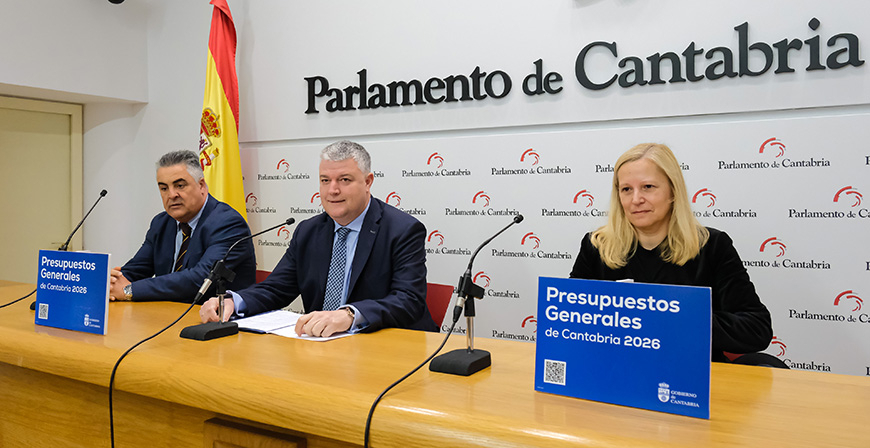 El Consejo de Gobierno aprueba el proyecto de Presupuestos de Cantabria para 2026, con 3,9 millones de euros