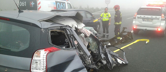 Cuatro heridos, uno grave, tras sufrir un accidente en el tnel de Lantueno