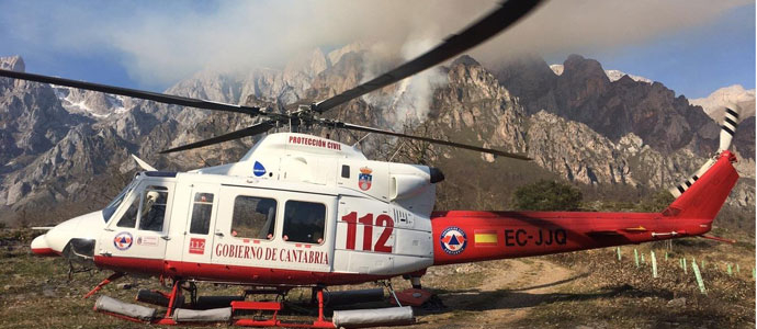 Cuatro incendios forestales estn activos en Cantabria