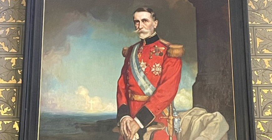 Cultura exhibe el retrato de Claudio Lpez Bru, pintado por lvarez de Sotomayor, en el saln del trono del Palacio de Sobrellano