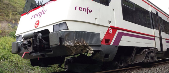 Un desprendimiento provoca que descarrile un tren entre Las Fraguas y Los Corrales