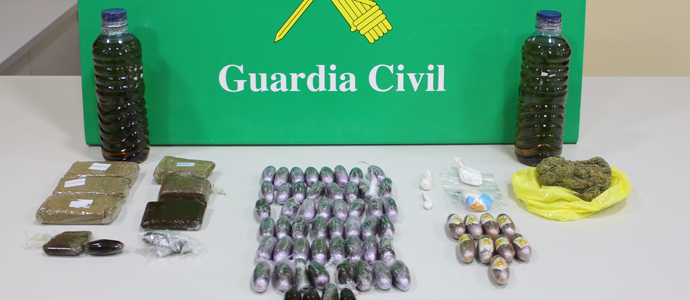 Detienen en Escalante a un hombre que transportaba hachs, marihuana y cocana