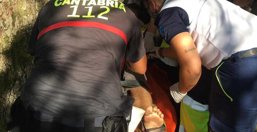 Evacuado un escalador en Somahoz