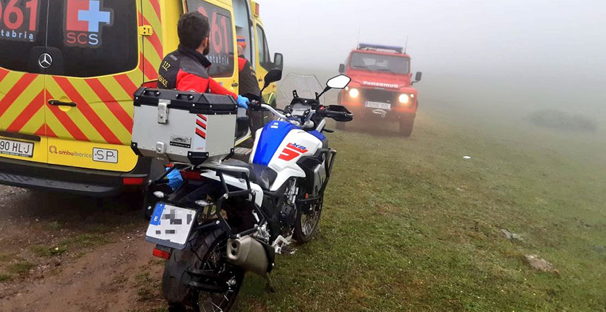 Evacan al Hospital Tres Mares a un motorista que sufri una cada en una pista de Rioseco