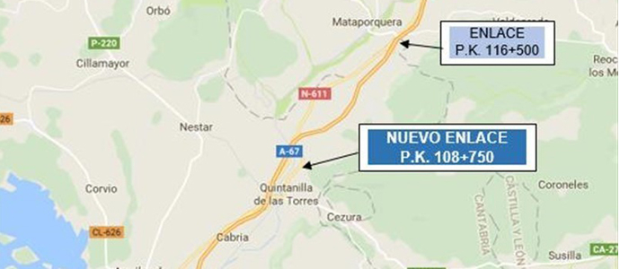 Fomento aprueba el proyecto del acceso sur a Valderredible desde la A-67