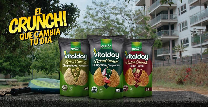 Galletas Gull�n refuerza la gama de Tortitas Vitalday con la nueva l�nea �Extra Crunch� y sabores de la dieta mediterr�nea