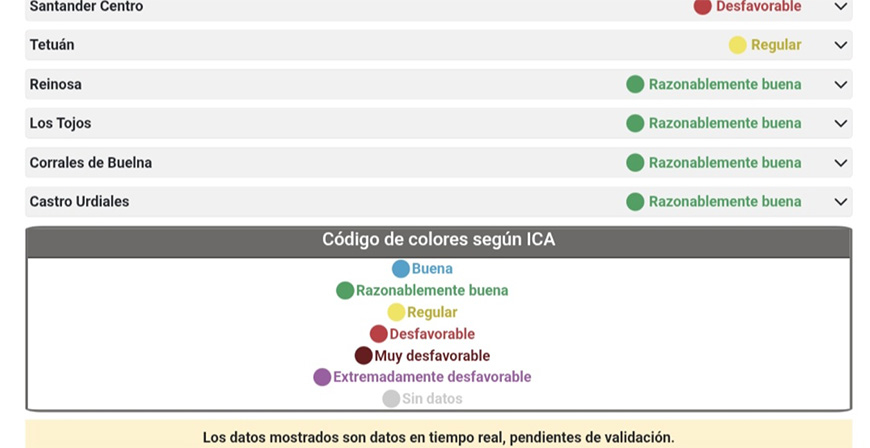 El Gobierno de Cantaria recomienda limitar la actividad exterior y el uso de mascarilla por la incendia del humo de los incendios 