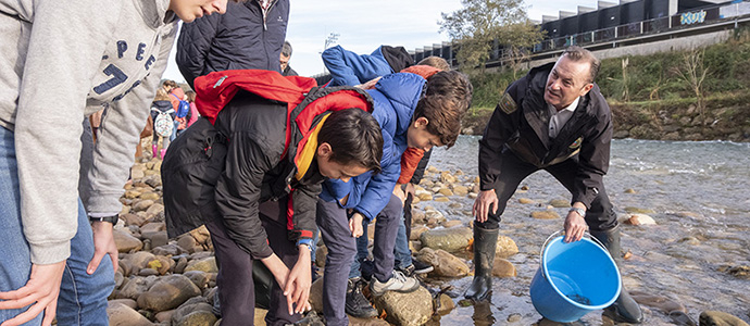 El Gobierno libera ms de 6.000 salmones en el Besaya para impulsar la recuperacin de la especie en esta cuenca