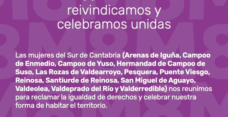 El Grupo Social UNATE invita a las mujeres del sur de Cantabria a un encuentro para conmemorar el 8M