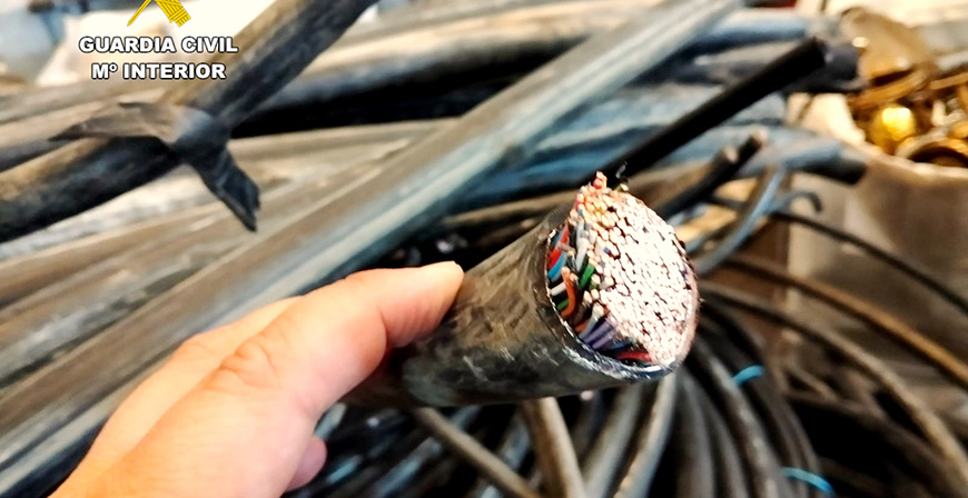 La Guardia Civil desmantela una trama que se apropi de 3.345 kilos de cable de cobre de la empresa en la que trabajaban