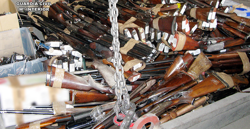 La Guardia Civil destruye unas 600 armas en mayo