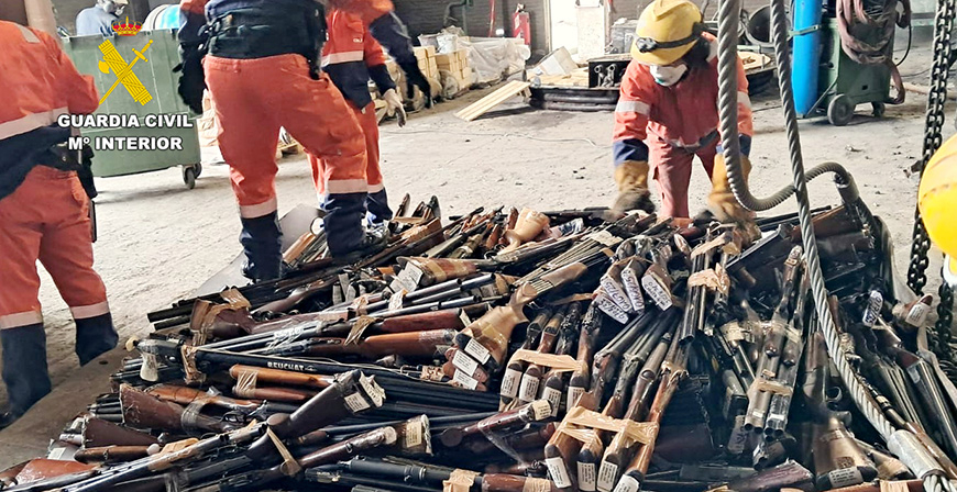 La Guardia Civil destruye m�s de 1.300 armas mediante fundici�n 