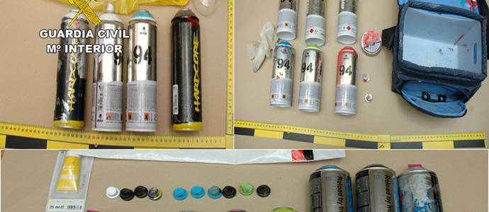 La Guardia Civil detiene a tres hombres por realizar graffitis en trenes