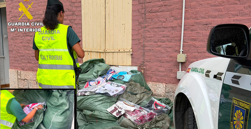 La Guardia Civil interviene  en los mercadillos de Ori��n, Cartes y Santo�a m�s de 2.300 prendas falsificadas