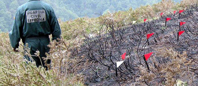 La Guardia Civil investiga a un hombre como presunto autor de dos incendios forestales en Lirganes