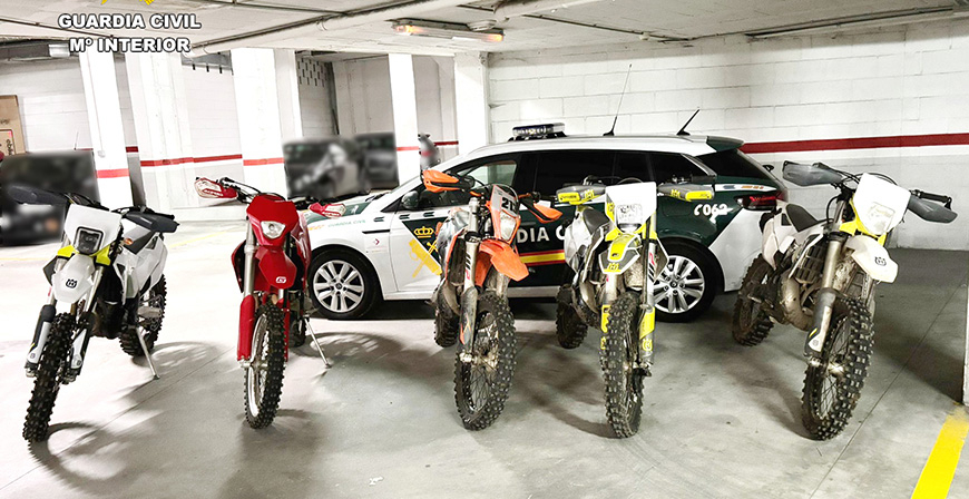 La Guardia Civil recupera ocho motocicletas sustradas en Liencres y detiene a los presuntos autores