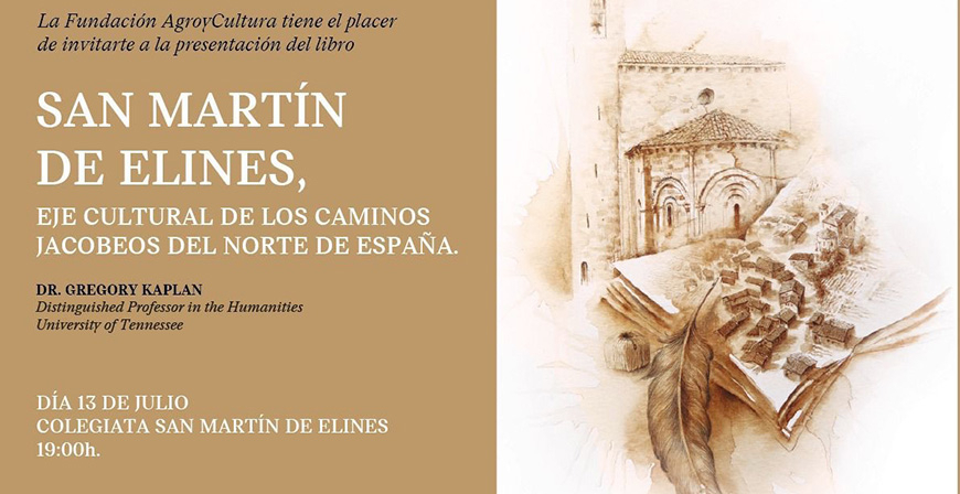 El hispanista Gregory Kaplan presenta este domingo 'San Martn de Elines, eje cultural de los caminos jacobeos del norte de Espaa'