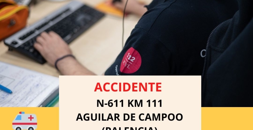 Un hombre resulta herido y atrapado en un accidente de trfico en Aguilar de Campoo