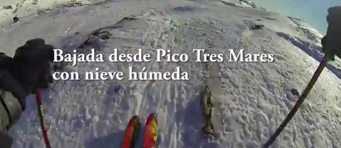 Impresionante descenso desde el Tres Mares con nieve hmeda