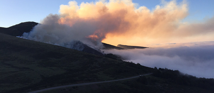 El incendio de Palombera, ya extinguido, se reactiv ayer