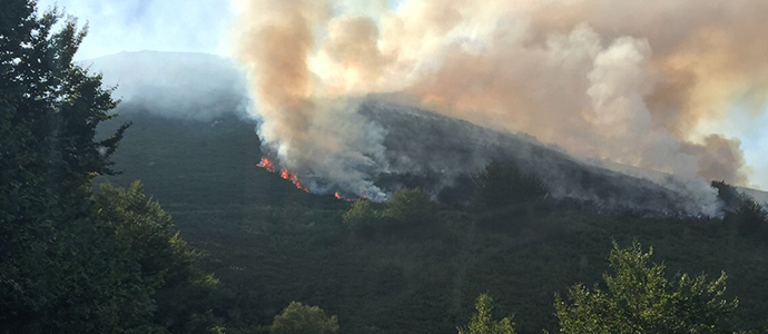 El incendio de Palombera, ya extinguido, se reactiv ayer