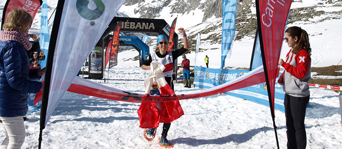 Luca Ibez, campeona de Espaa de Raquetas de Nieve 