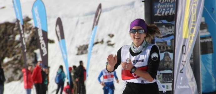 Luca Ibez, campeona de Espaa de raquetas de nieve