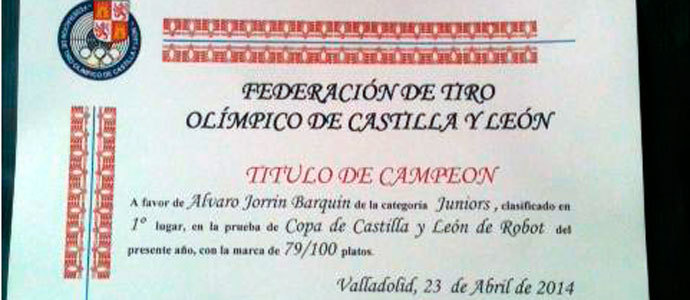 lvaro Jorrn, campen Jnior de Tiro al plato de Castilla y Len