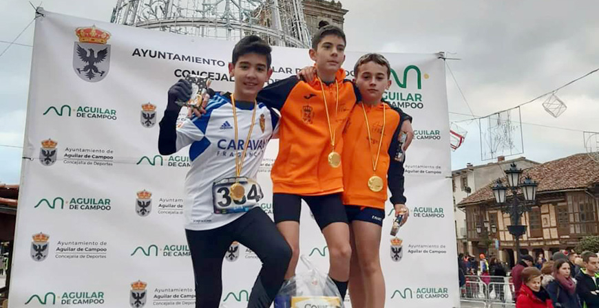 Martn Fernndez logra el primer puesto en la Carrera Navidea de Aguilar de Campoo, en categora sub 12